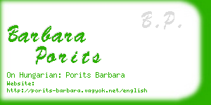 barbara porits business card